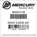 Bar codes for Mercury Marine part number 8M0047148