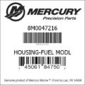 Bar codes for Mercury Marine part number 8M0047216