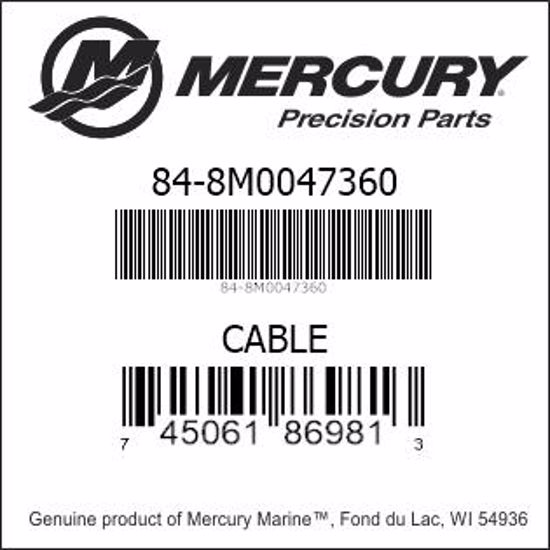 Bar codes for Mercury Marine part number 84-8M0047360