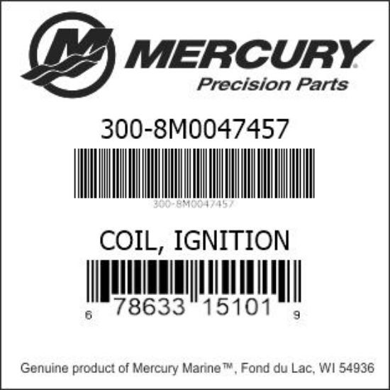 Mercury-Mercruiser 300-8M0047457 COIL, IGNITION Genuine factory part
