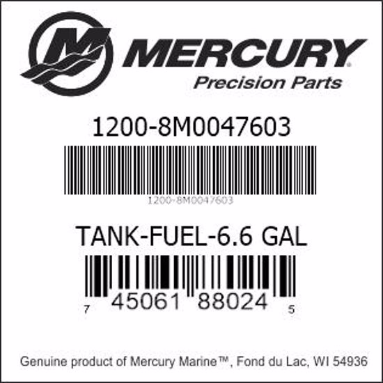 Bar codes for Mercury Marine part number 1200-8M0047603