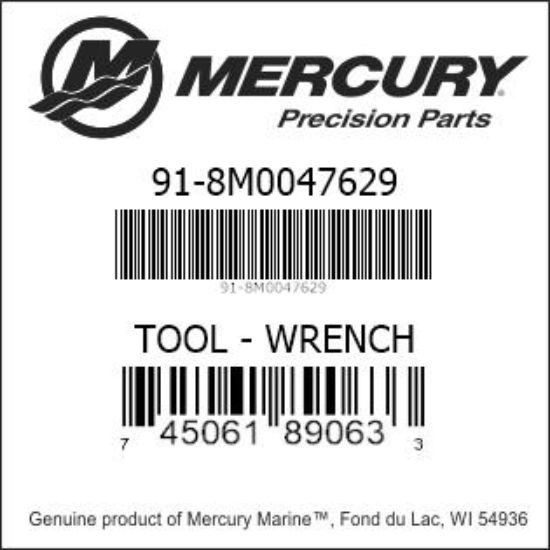 Bar codes for Mercury Marine part number 91-8M0047629