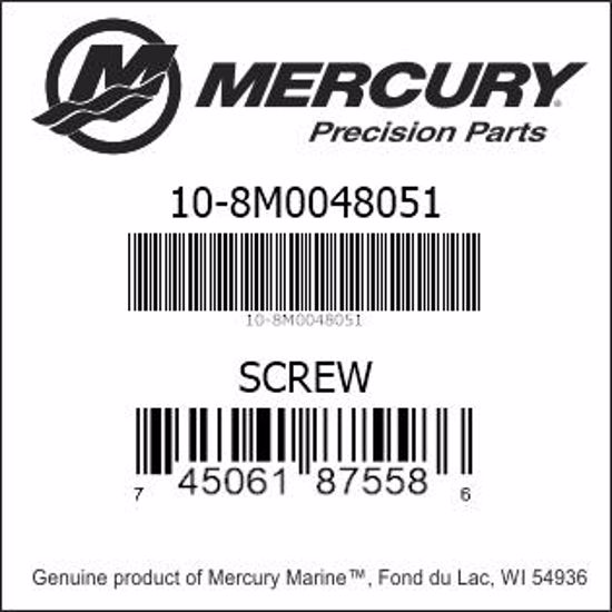 Bar codes for Mercury Marine part number 10-8M0048051