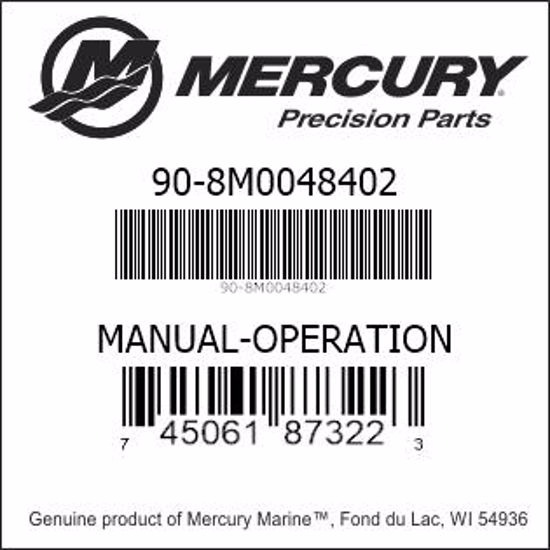 Bar codes for Mercury Marine part number 90-8M0048402