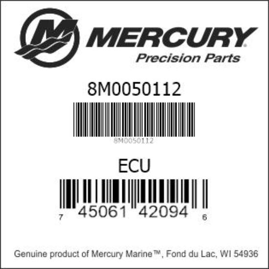 Bar codes for Mercury Marine part number 8M0050112