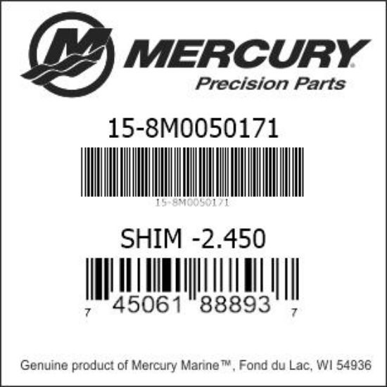 Bar codes for Mercury Marine part number 15-8M0050171