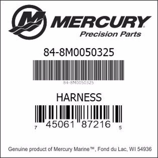 Bar codes for Mercury Marine part number 84-8M0050325