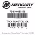 Bar codes for Mercury Marine part number 79-8M0050399