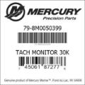 Bar codes for Mercury Marine part number 79-8M0050399