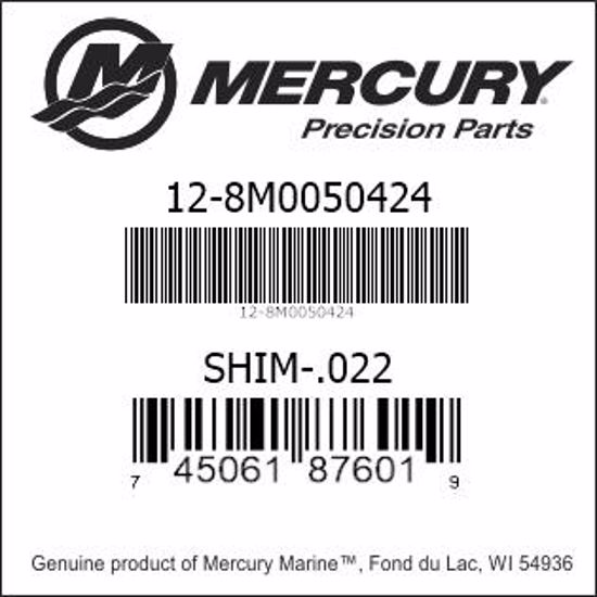 Bar codes for Mercury Marine part number 12-8M0050424