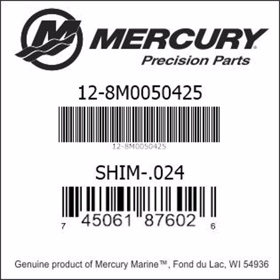 Bar codes for Mercury Marine part number 12-8M0050425