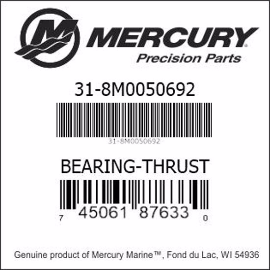 Bar codes for Mercury Marine part number 31-8M0050692