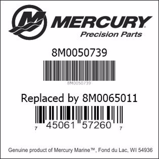 Bar codes for Mercury Marine part number 8M0050739