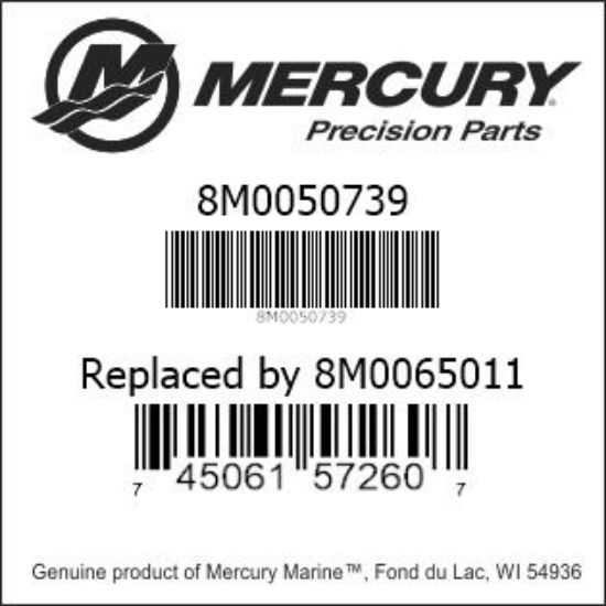 Bar codes for Mercury Marine part number 8M0050739