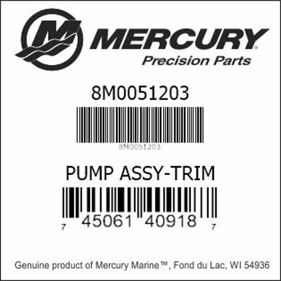 Bar codes for Mercury Marine part number 8M0051203