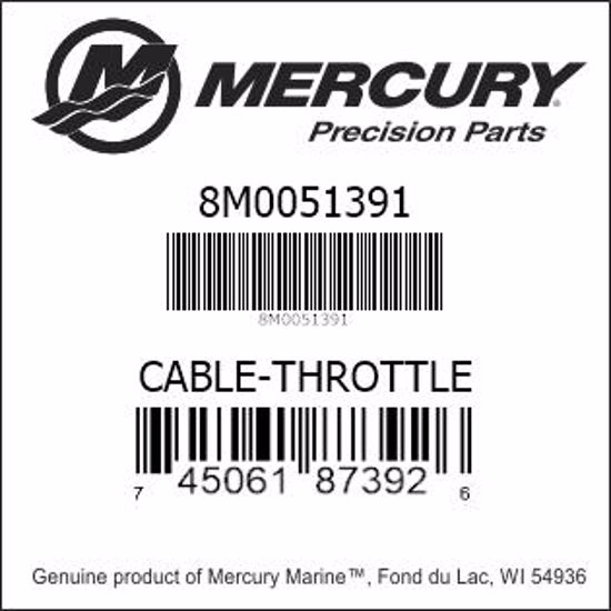 Bar codes for Mercury Marine part number 8M0051391
