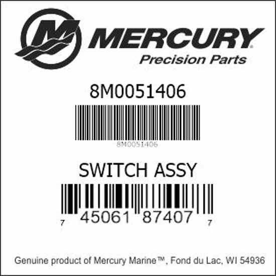 Bar codes for Mercury Marine part number 8M0051406