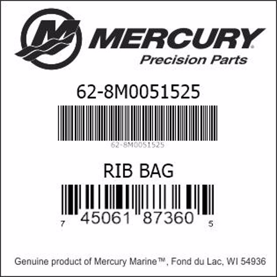 Bar codes for Mercury Marine part number 62-8M0051525