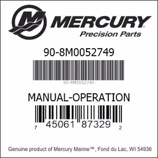 Bar codes for Mercury Marine part number 90-8M0052749