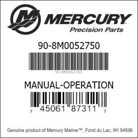 Bar codes for Mercury Marine part number 90-8M0052750