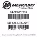 Bar codes for Mercury Marine part number 84-8M0052774