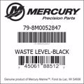 Bar codes for Mercury Marine part number 79-8M0052847
