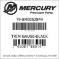 Bar codes for Mercury Marine part number 79-8M0052849