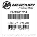 Bar codes for Mercury Marine part number 79-8M0052854