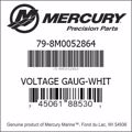 Bar codes for Mercury Marine part number 79-8M0052864