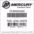 Bar codes for Mercury Marine part number 79-8M0052865