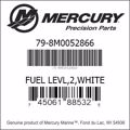 Bar codes for Mercury Marine part number 79-8M0052866
