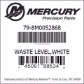Bar codes for Mercury Marine part number 79-8M0052868