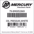 Bar codes for Mercury Marine part number 79-8M0052869