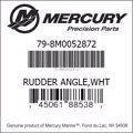 Bar codes for Mercury Marine part number 79-8M0052872