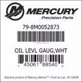 Bar codes for Mercury Marine part number 79-8M0052873