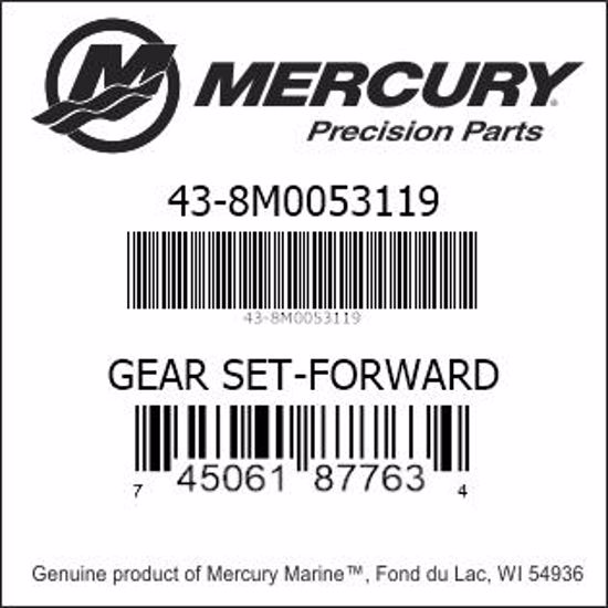 Bar codes for Mercury Marine part number 43-8M0053119