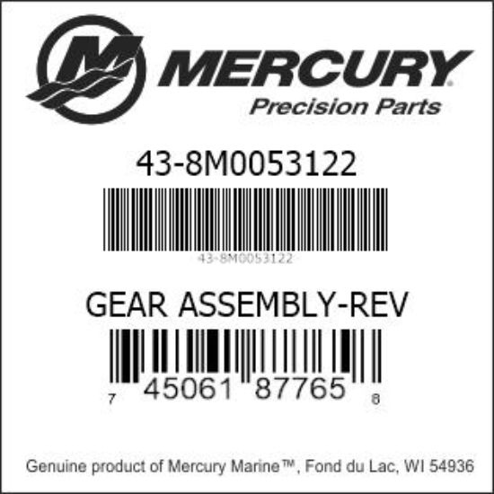 Bar codes for Mercury Marine part number 43-8M0053122