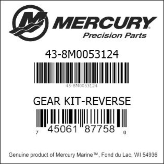 Bar codes for Mercury Marine part number 43-8M0053124