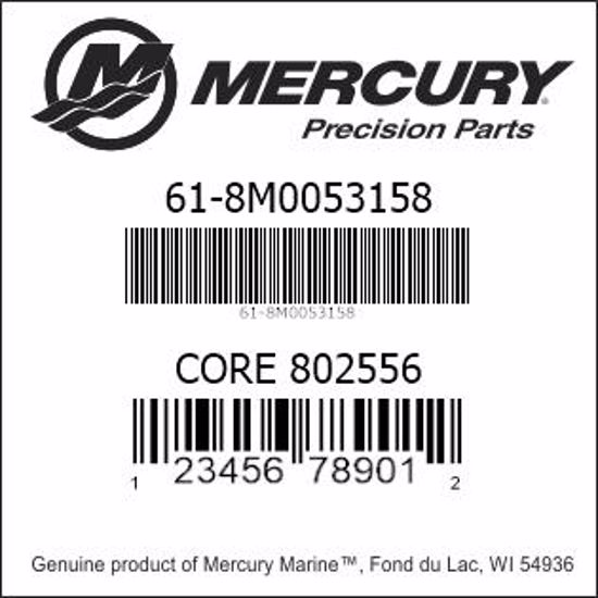 Bar codes for Mercury Marine part number 61-8M0053158