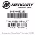 Bar codes for Mercury Marine part number 84-8M0053250