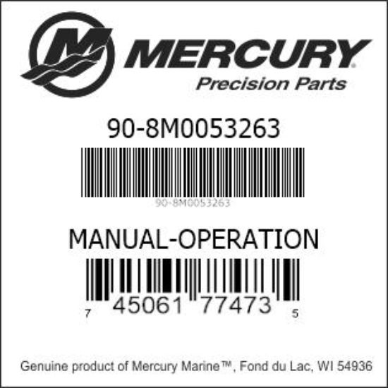 Bar codes for Mercury Marine part number 90-8M0053263