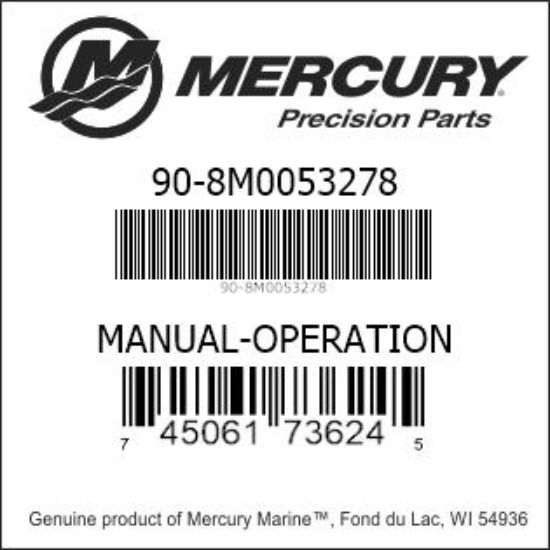 Bar codes for Mercury Marine part number 90-8M0053278