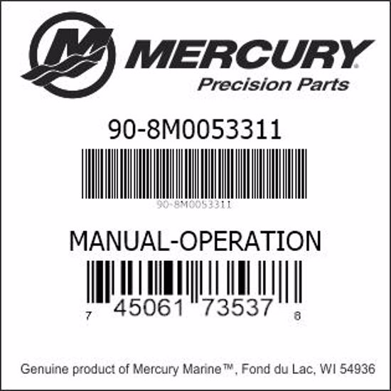 Bar codes for Mercury Marine part number 90-8M0053311