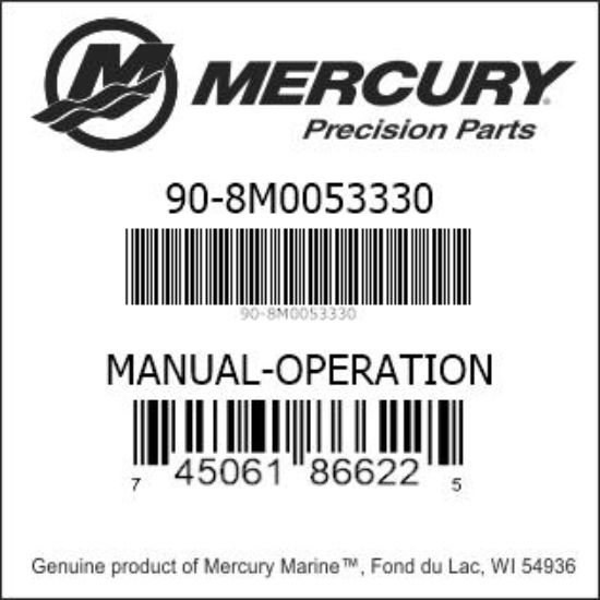 Bar codes for Mercury Marine part number 90-8M0053330