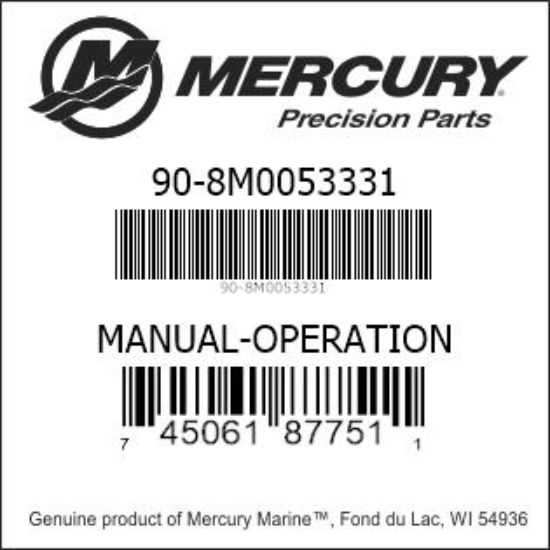 Bar codes for Mercury Marine part number 90-8M0053331