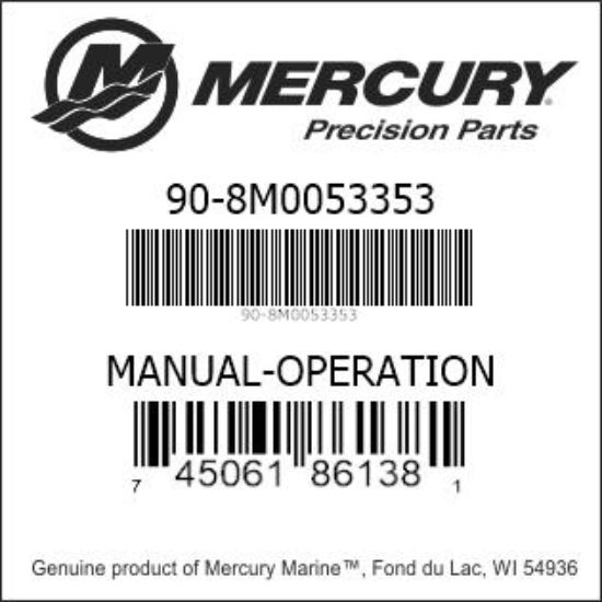 Bar codes for Mercury Marine part number 90-8M0053353