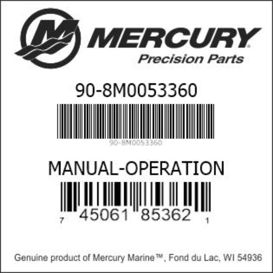 Bar codes for Mercury Marine part number 90-8M0053360