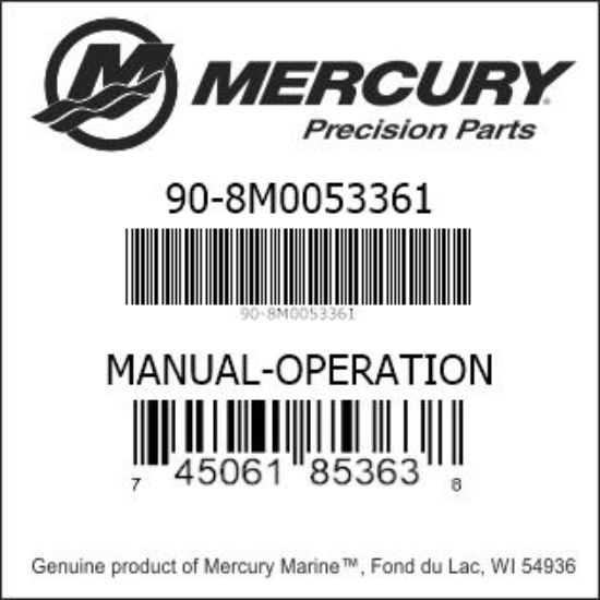Bar codes for Mercury Marine part number 90-8M0053361