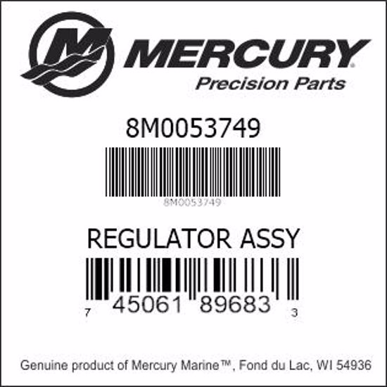 Bar codes for Mercury Marine part number 8M0053749