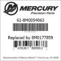 Bar codes for Mercury Marine part number 61-8M0054063